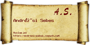 Andrási Sebes névjegykártya